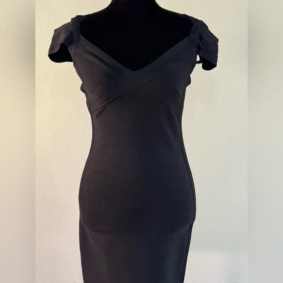 Marciano Dresses | Marciano Bodycon Little Black Dress Guc Size Medium | Color: Black | Size: M | Rstolly's Closet